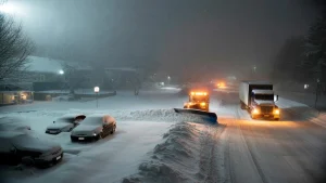 Heavy snow turns stubborn as meteorologists warn the storm may stall and refuse to move