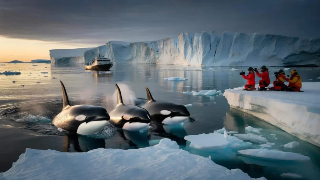 Orcas breaching in Greenland’s melting waters force researchers to declare unprecedented emergency