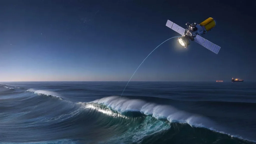 Satellite detects 35-meter Pacific waves tall as 10-story buildings in the middle of nowhere