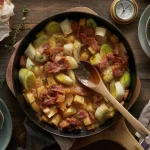 This 10-minute leek apple bacon skillet feeds my entire family when I have zero time to cook