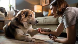 Dog experts reveal the hidden meaning when your pet places its paw on you