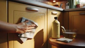This common kitchen liquid makes grimy cabinets look brand new in minutes